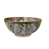 Chinese Vintage Famille Rose People Scenery Porcelain Art Bowl ws4399S