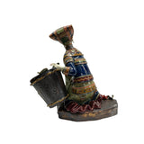 Chinese Porcelain Miao Tribal Dressing Basket Lady Figure ws4460S