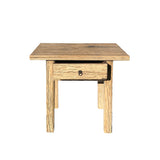 Natural Wood Minimalistic Rough Grain Wood Side Table Pedestal ws4466S