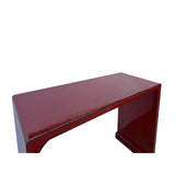 Gloss Brick Blood Red Lacquer Rectangular Console Foyer Side Table ws4481S