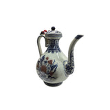 Chinese Blue White Wine Jar Shape Floral Graphic Porcelain Art ws4500S