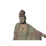 Vintage Chinese Cross Legs Guan Yin Bodhisattva Wood Statue ws4529S