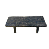 Distressed Rustic Black Rough Grain Flat Wood Bench Table ws4543S
