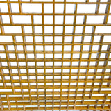 Vintage Rustic Copper Yellow Orange Grid Geometric Wood Wall Panel ws4551S