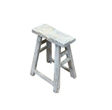 Rustic Raw Rough Wood Grain Rectangle Slim Stool Bench Side Table ws4584S