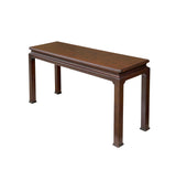 Chinese Chinoiserie Brown Finished Grass Cloth Altar Foyer Side Console Table ws4588S