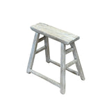 Rustic Raw Rough Wood Grain Rectangle Slim Stool Bench Side Table ws4591S #5