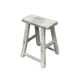 Rustic Raw Rough Wood Grain Rectangle Slim Stool Bench Side Table ws4592S