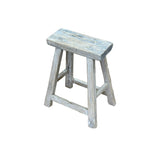 Rustic Raw Rough Wood Grain Rectangle Slim Stool Bench Side Table ws4593S #7