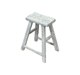 Rustic Raw Rough Wood Grain Rectangle Slim Stool Bench Side Table ws4594S #8