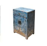 Distressed Light Ink Blue Mix Color Drawer Doors End Table Nightstand Cabinet ws4606S