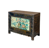 Vintage Chinese Light Blue Flower Birds Credenza Sideboard Table Cabinet ws4608S
