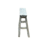 Rustic Raw Rough Wood Grain Rectangle Slim Stool Bench Side Table ws4612S FF