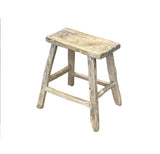 Rustic Raw Rough Wood Grain Rectangle Slim Stool Bench Side Table ws4613S 10