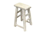 Rustic Raw Rough Wood Grain Rectangle Slim Stool Bench Side Table ws4616S 12