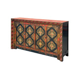 Tibetan Style Jewel Treasure Bowl Graphic Credenza Storage Cabinet ws4619S