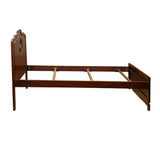 Chinese Oriental Simple Brown Solid Wood Full Size Single Bed Frame ws4622S