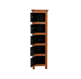 Tibetan Style Orange Flower Graphic Slim Narrow 5 Shelves Storage Cabinet ws4624S