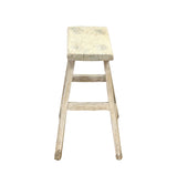 Rustic Raw Rough Wood Grain Rectangle Slim Stool Bench Side Table ws4629S 14