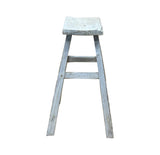 Rustic Raw Rough Wood Grain Rectangle Slim Stool Bench Side Table ws4638S CC
