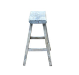 Rustic Raw Rough Wood Grain Rectangle Slim Stool Bench Side Table ws4640S EE