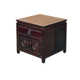 Chinese Oriental Rosewood Character Motif End Table Nightstand ws4668S