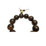 Natural Scale Dots Pattern Wood Beads Hand Rosary Praying Bracelet ws4687S