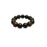 Oriental Natural Dark Brown Wood Marks Beads Hand Rosary Praying Bracelet ws4694S