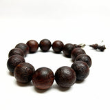 Chinese Rosewood Carved Beads Hand Rosary Praying Bracelet ws4697S