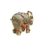 Ceramic Elephant Trunk Up Ingot Delicate Accent Decor Figure ws4708S