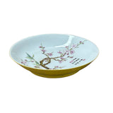 Chinese Pink Blossom Flower White Porcelain Plate Display Art ws4722S