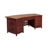 Oriental Brown Rosewood Drawers Base Plank Top Office Writing Desk ws4731S