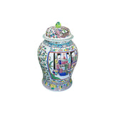 Chinese Large Famille Rose Color Graphic Porcelain General Temple Jar ws4732S