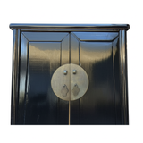 Distressed Black Moon Face Doors Slope Side Shape Storage Cabinet ws4745S