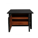 Chinese Distressed Black Lacquer 2 Doors Simple Credenza Table Cabinet ws4751