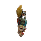 Chinese Porcelain Qing Style Dressing Umbrella Lady Figure ws4770S