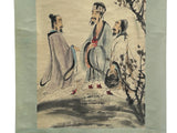 Oriental 3 Scholars Ink Brush Color Scroll Painting Wall Art ws4782S