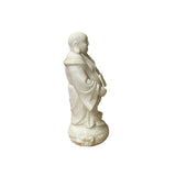 White Happy Laughing Buddha Holding Fan Deity Porcelain Figure ws4783S