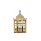 Western House Shape Light Cream Color Wood Birdcage Display ws4798S