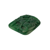 Natural Green Stone Kirin Motif Carving Display Plaque Art ws4803S