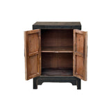 Distressed Black Frame Moon Face Light Green Blue End Table Nightstand ws4802S