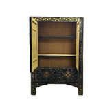 Vintage Chinese Black Golden Scenery Storage Armoire Wardrobe Cabinet ws4807S