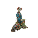 Chinese Porcelain Qing Style Dressing Drinking Tea Lady Figure ws4842S