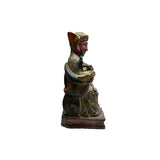 Vintage Chinese Wooden Carved Home Guardian Fortune Deity Figure ws4860S