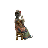 Chinese Porcelain Qing Style Dressing Playing Flute Lady Figure ws4846S