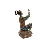 Chinese Porcelain Ritual Style Dressing Catching Fish Lady Figure ws4851S