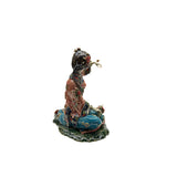 Chinese Porcelain Qing Style Dressing Garden Butterfly Lady Figure ws4852S