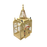 Western House Shape Light Cream Color Wood Birdcage Display ws4854S