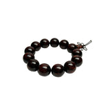 Chinese Dark Brown Rosewood Beads Hand Rosary Praying Bracelet ws4857S