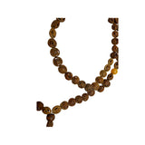 Brown Carved Flat Bean Shape Beads Hand Rosary Praying Chain ws4881S